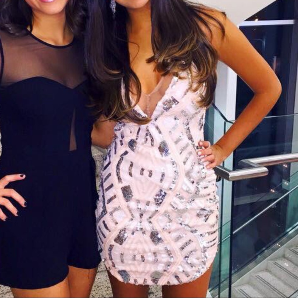 Light pink sequin dress